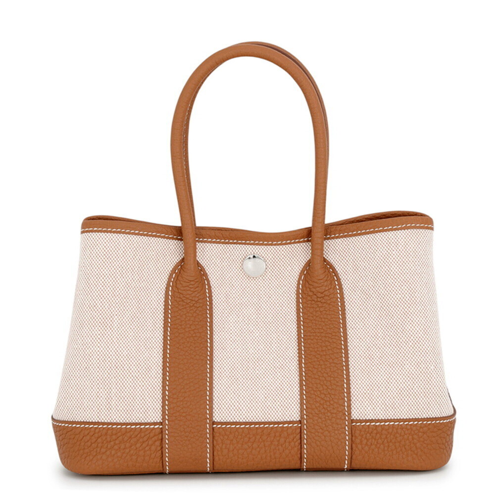 Hermes Neo Garden 23 Tote Bag, Gold Ecru, Toile H Negonda, G Stamp, Handbag, ...